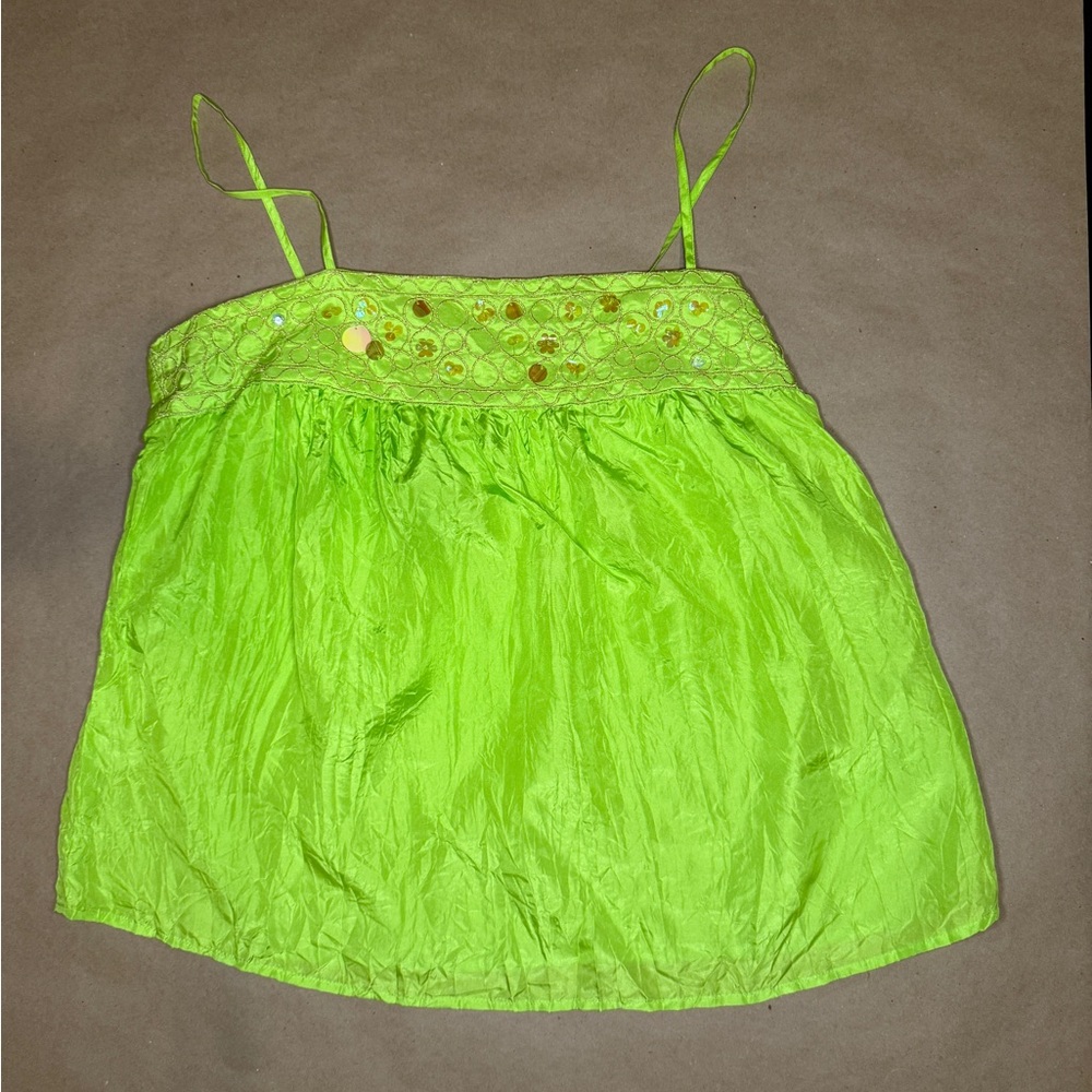 Vintage Y2K Sequin Embroidered Spaghetti Strap Tank Top